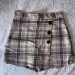 Altar'd State Plaid Skort with Button Detail